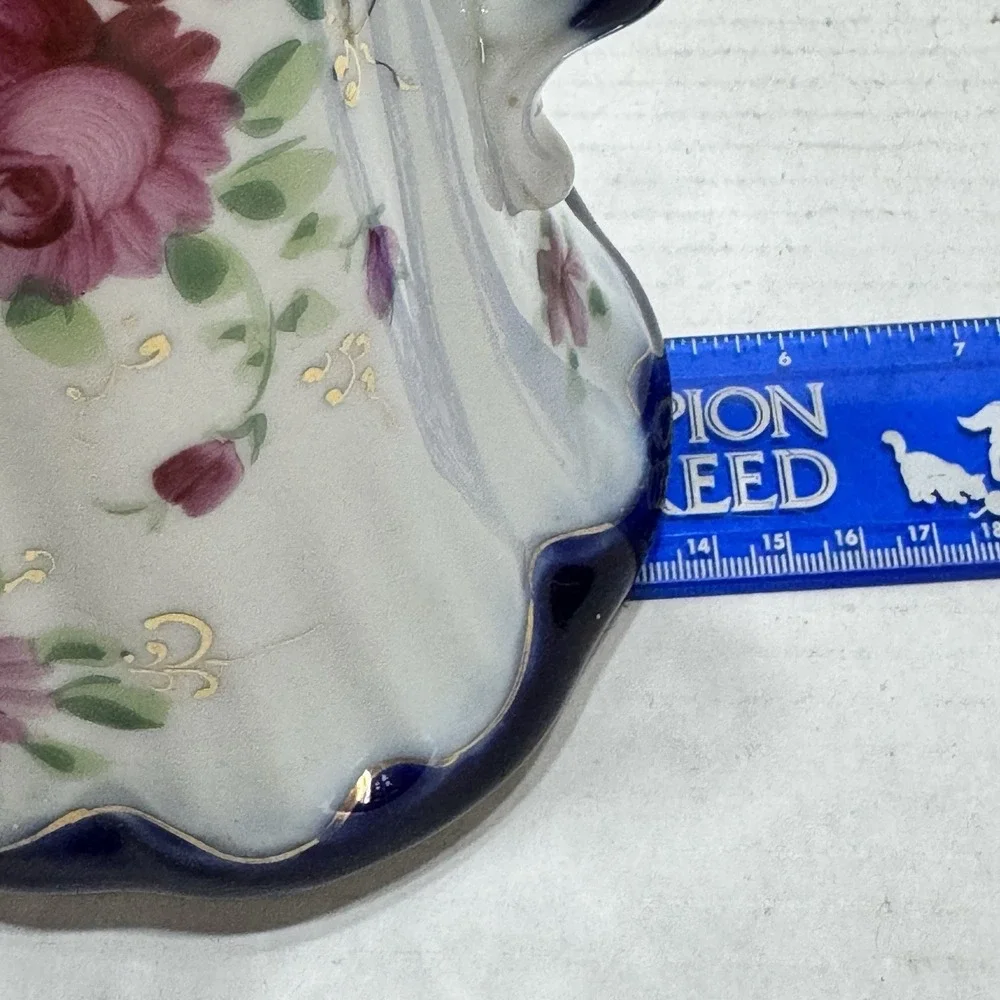 Antique S&K Nippon Chocolate Pot Porcelain Cobalt Blue Gold Hand Painted Japan